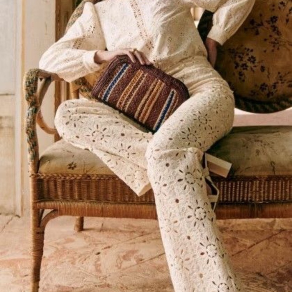 Sezane PANTELON FRANCA Cream Lace Size 2